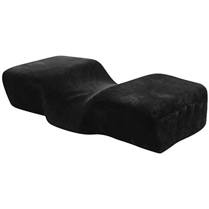  Lash Pillow Neck Support Eyelash Extension Pillow, Soft Memory Foam Grafting Beauty Salon Pillow, Cervical Pillows Support For Protecting The Neck With Velvet Pillow Case With Pockets Black