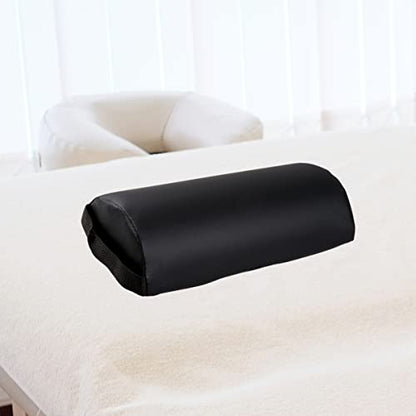  Ibodycare Neck Bolster Pillow For Massage Therapy Table, Yoga, Back Or Knee Support, Wedge For Comfort And Pain Relief, Moon Shaped Table Accessory, Half Round Bed Pad (Black)