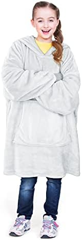  Catalonia Oversized Blanket Hoodie Sweatshirt For Kids, Wearable Fleece Pullover With Large Front Pocket, Teen Boys Girls Gift