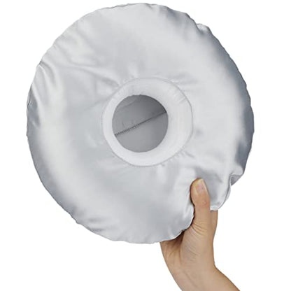  D. Cozy Ear Piercing Pillow For Side Sleepers CHN Pillow With Hole For Ear Pain Inflammation Pressure Sores Side Sleeping O-Shaped Donut Guard With Removable Cover Silk Gray