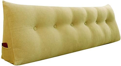  WOWMAX Wedge Body Positioners Pillow Triangular Reading Bedrest Throw Pillows Bolster Headboard Back Support Lumbar Cushion Pillow For Daybed With Removable Cover Linen Cotton Blend Dusty Taupe Twin