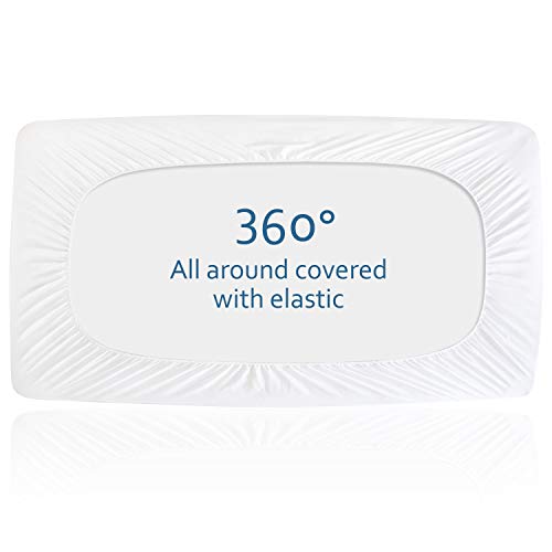  Full Size Mattress Protector Waterproof, Breathable & Noiseless Full Mattress Pad Cover Quilted Fitted With Deep Pocket Strethes Up To 14" Depth (54"x 75")