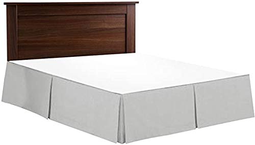  Hotel Luxury King Split Corner Bed Skirt 16 Inch Drop Solid Light Grey 100% Cotton Hotel Quality