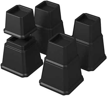  Napnapday Bed Risers 2 Inch Heavy Duty Bed Furniture Elevators, 1,500 Lbs Lifts Up Riser For Sofa And Table Set Of 4, Black
