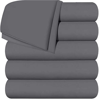  Utopia Bedding Flat Sheets - Pack Of 6 - Soft Brushed Microfiber Fabric - Shrinkage & Fade Resistant Top Sheets - Easy Care (Twin, White)