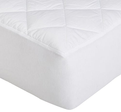 Amazon Basics Hypoallergenic Quilted Mattress Topper Pad Cover - 18 Inch Deep, Queen