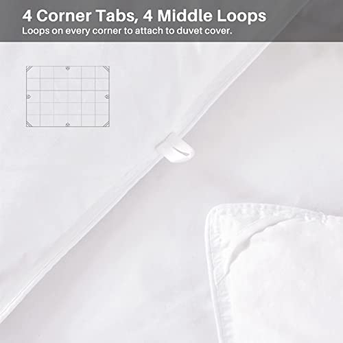  Feathers Down Comforter King Size Lightweight For Summer Hotel Collection King Down Comforter 750+ Fill Power White Fluffy Ultra-Soft Down Duvet Insert With Corner Tabs (106x90, 35 Oz)