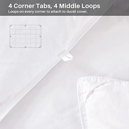  Feathers Down Comforter King Size Lightweight For Summer Hotel Collection King Down Comforter 750+ Fill Power White Fluffy Ultra-Soft Down Duvet Insert With Corner Tabs (106x90, 35 Oz)