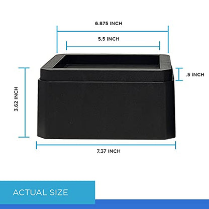  DuraCasa 3 Inch Bed Risers - Heavy-Duty Couch/Furniture Risers, Stackable, Fits Up To 5.5 Inch Bed Leg, Creates An Additional 3 Inches Of Height Or Storage! Table Or Sofa Riser (4, 3 Inch Black)