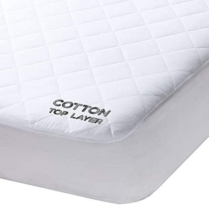  Full Mattress Pad Cotton Cover Size 54x75 Inches Stretches To 16 Deep - Fitted Quilted Sheet For Full Bed , Cotton Cover