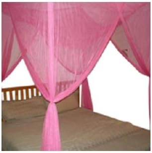  OctoRose 4 Poster Bed Canopy Netting Functional Mosquito Net, Red