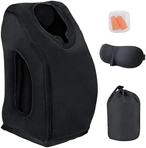  Inflatable Travel Pillows For Airplane, Blow Up Neck Pillow For Sleeping, Airplane Travel Essentials For Long Flight Support Head, Neck And Lumbar, Used For Car/Bus/Train/Office Rest, Adults Kids