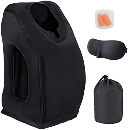  Inflatable Travel Pillows For Airplane, Blow Up Neck Pillow For Sleeping, Airplane Travel Essentials For Long Flight Support Head, Neck And Lumbar, Used For Car/Bus/Train/Office Rest, Adults Kids