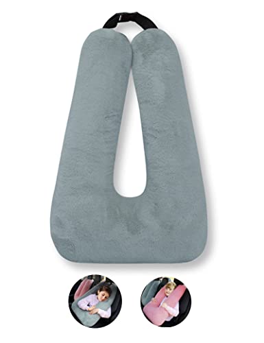  Travel Pillow Car Sleeping Long Journeys Pillows For The Back Seat Adults And Children On Head Support And Body Support U-Shaped Pillows(Grey)