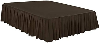  Ruffled Bed Skirt Polyester Brushed Hotel Quality Durable Solid Wrinkle And Fade Bedroom 16 Inch Drop Queen Olive Green