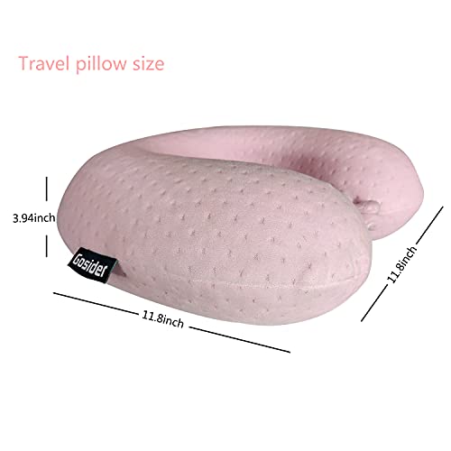  Gosider Neck Pillows For Sleeping Travel Pink Travel Pillow Comfortable U Shape Memory Foam Pillows Neck And Head Support Portable Travel Neck Pillow Suitable For Planes, Trains, Self-Driving Cars