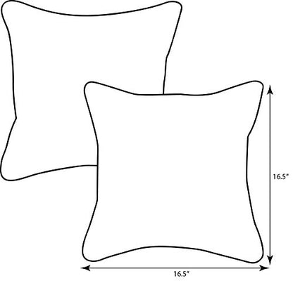 Pillow Perfect Floral Outdoor Throw Accent Pillow, Plush Fill, Weather, And Fade Resistant, Medium Square - 16.5" X 16.5", Black/Yellow Crosby, 2 Count