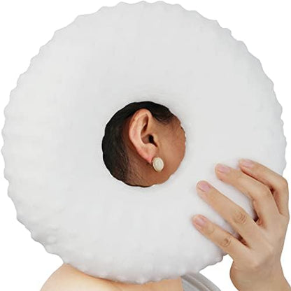  HapiPoppy Detachable Piercing Pillow With Silk Pillowcase, Easy To Clean Ear Pillow With Hole For Side Sleepers, Ear Pain, Head, Cnh, Pressure Sore | Washable Donut Smooth Guard Pillows Champagne