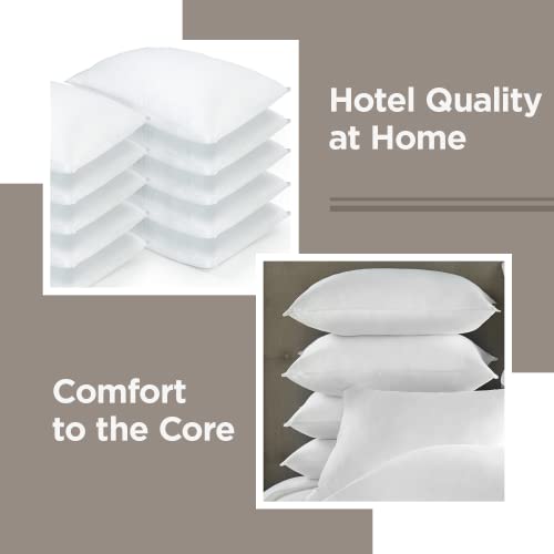  Ownlite 10 Pack Hotel Style Hypoallergenic Down Alternative Pillow – Soft/Medium Density – Jumbo Size, 20 X 28 – Sham Stuffer