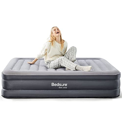  Queen Air Mattress With Built In Pump Raised - 18" Inflatable Mattress, Double Air Beds For Camping And Indoor Use