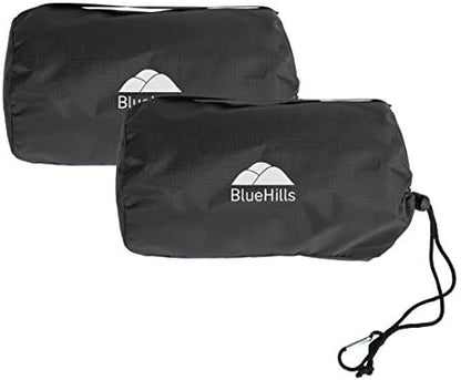  BlueHills Ultra Compact Travel Blanket Pillow In Portable Bag Case Soft 70 X 56 With Strap Backpack Clip Premium Cozy Soft Compact Pack Large Blanket For Airplane Flight Layover Grey - Gray C002