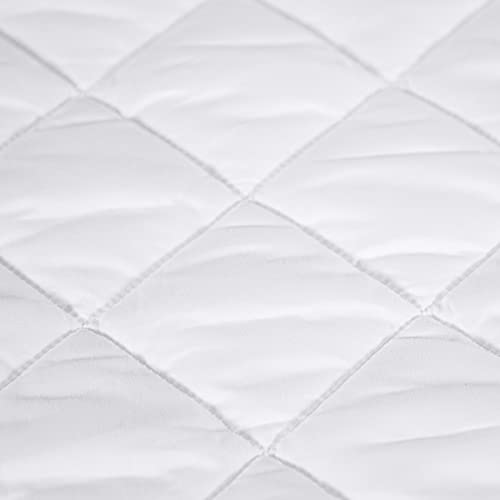 SERTA Power Clean Quilted Soft Waterproof Mattress Pad Protector With 15" Deep Pocket, Full, White
