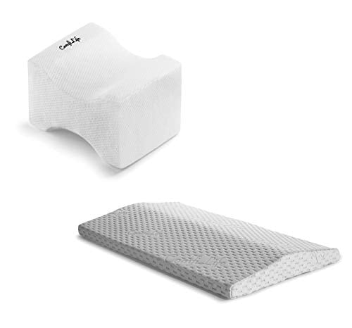  ComfiLife Knee Pillow & Lumbar Pillow For Sleeping Bundle – Ultimate Bundle For Back Pain Relief And Comfortable Sleep – 100% Memory Foam