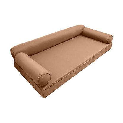  DBM IMPORTS *Cover ONLY*-Style 6 Outdoor Daybed Mattress Bolster Pillow Slipcovers Pipe Trim Queen Size - AD104