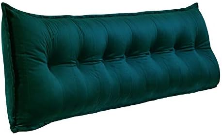  WOWMAX Rectangular Headboard Pillow Bolster Pillow For Bed Back Rest Pillow For Sitting In Bed Daybed Pillows Back Support Pillow For Bed Reading Pillow Velvet Deep Blue Full