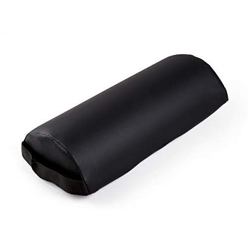  Ibodycare Neck Bolster Pillow For Massage Therapy Table, Yoga, Back Or Knee Support, Wedge For Comfort And Pain Relief, Moon Shaped Table Accessory, Half Round Bed Pad (Black)