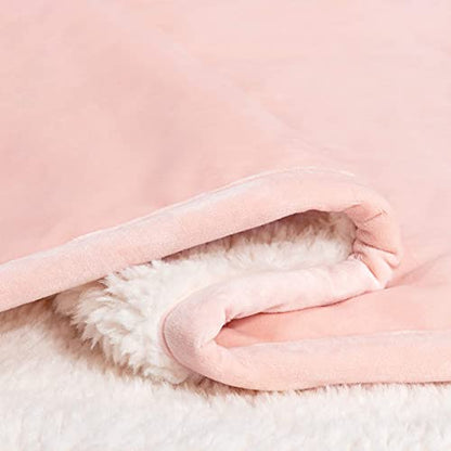 Ugg Bliss Sherpa Throw Blanket - Plush Oversized Reversible Accent Blanket - 50” X 70” - Quartz