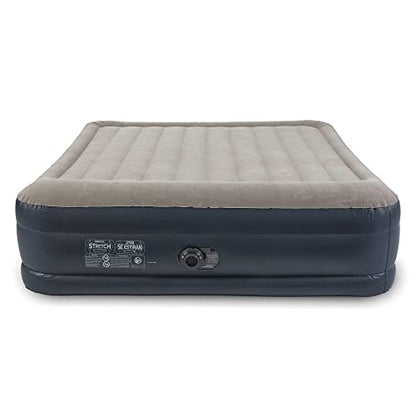 Intex Dura Beam Deluxe Raised Pillow Inflatable Blow Up Portable Firm Air Mattress Bed With Built-in Internal Air Pump, King-Sized Bed