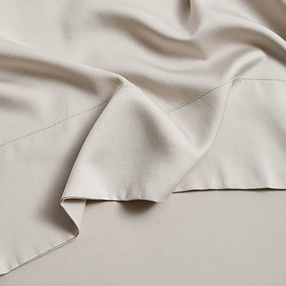  By SIJO 100% Organic Bamboo Sheet Set, Buttery Soft, Cooling For Hot Sleepers, Silky Breathable, Oeko-TEX, High GSM, 16" Deep Pockets - 3pc - 2 Pillowcases 1 Fitted Sheet (Fog, King)