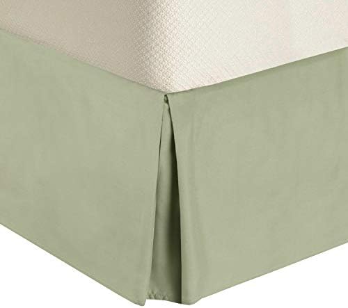  Solid 300 Thread Count, 100-Percent Cotton Full Pleated Tailored With 15-Inch Drop And Split Corners Bed Skirt, Taupe