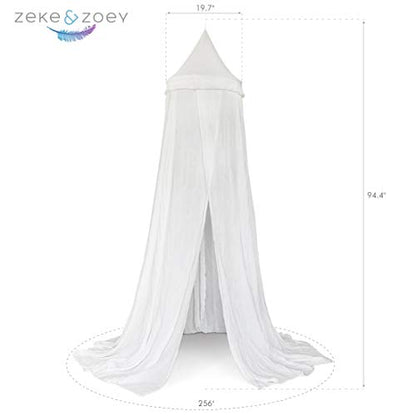  And Zoey Soft White Hanging Bed Canopy For Girls Bed Or Boys – Hideaway Tent For Kids Rooms With Tassels. Nursery Decoration – Slightly Sheer Drapes – For Child, Play Or Reading Nook