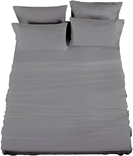  Hotel Essentials 4 Piece Sheet Set, Microfiber, Light Blue, Full Sheet Set