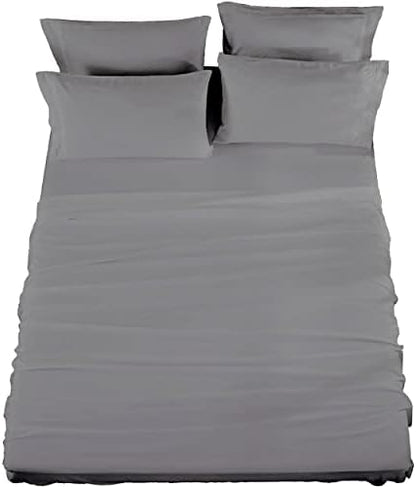  Hotel Essentials 4 Piece Sheet Set, Microfiber, Light Blue, Full Sheet Set