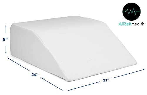  Leg Elevation Pillow - Leg Pillows For Sleeping - Cooling Gel Memory Foam Top, High-Density Leg Rest Elevating Foam Wedge | Relieves And Recovers Foot And Ankle Injury, Leg, Hip And Knee Pain