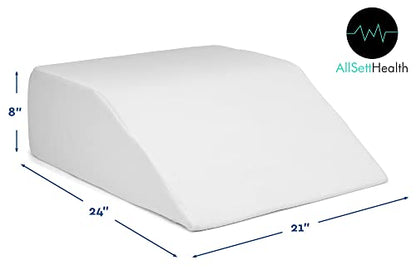  Leg Elevation Pillow - Leg Pillows For Sleeping - Cooling Gel Memory Foam Top, High-Density Leg Rest Elevating Foam Wedge | Relieves And Recovers Foot And Ankle Injury, Leg, Hip And Knee Pain