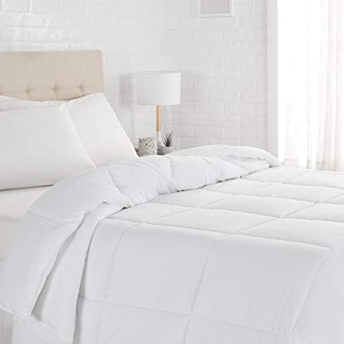 Amazon Basics Down Alternative Bedding Comforter Duvet Insert - Full / Queen, White, All-Season