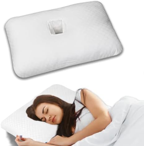  Wuronsa Ear Pillow With Ear Hole For CNH And Sore Ear Pain Ear Inflammation Pressure Sores, Ear Piercing Pillow For Side Sleepers Ear Guard Pillow|Support Earplugs For Sleep (Light Grey)