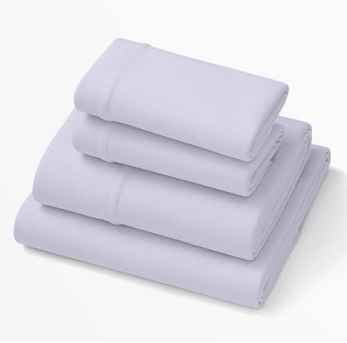  Purple SoftStretch Sheets, King/Cal King, Bamboo Sheets, Moisture-Wicking, Stormy Grey, California King