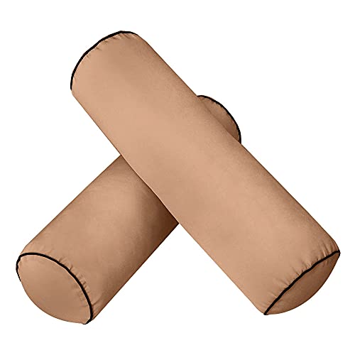  MH GLOBAL |SLIPCOVER ONLY|S6 Outdoor Daybed Mattress Bolster Pillow Cushion Covers Contrast Piped Trim Twin-XL AD104