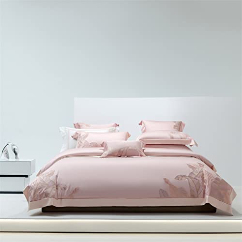  LEIGE Embroidered Four-Piece Set Wide Brimmed Embroidered Quilt Cover Sheet Style Home Textile Bedding Kit (Color : D, Size : 220 * 240cm)