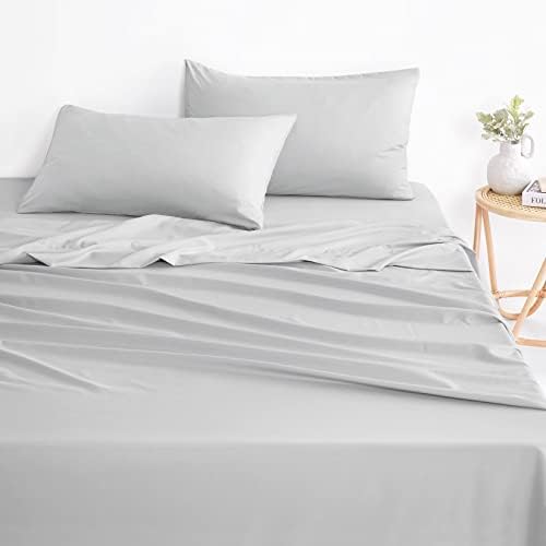  - Light Beige Sheet Set, Plain Solid Color, Soft Microfiber Bedding (4pcs, Queen Size)