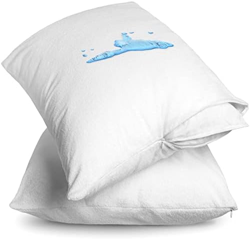  Queen Size Mattress Protector - Premium 100% Waterproof Mattress Protector - Vinyl Free - Cooling Mattress Protector (Queen, White)