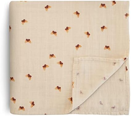  Mushie Muslin Baby Swaddle Blanket | 100% Organic Cotton (Sun)