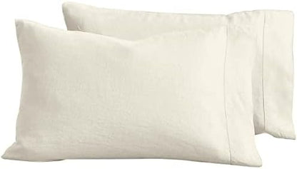  Linen Pillow Covers Set Of 2, Pure Natural French Linen Pillow Case, Standard, 20x30 Inches, Blush Pink