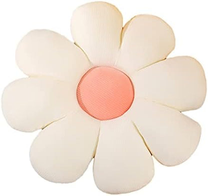  WYIKE Flower-Shaped Cute Pillow, Flower Cushion, Reading Pillow And Leisure And Comfortable Pillow, Car Cushion (Beige/Yellow, 40cm*40cm)