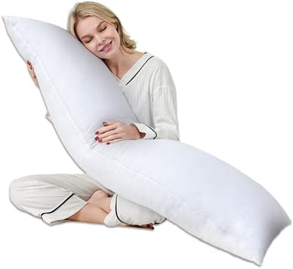  Large Body Pillows For Adults,Premium Full Body Pillow Insert For Side Sleeper, Soft & Fluffy Long Pillow For Bed, Machine Washable, White, 20x54 Inches